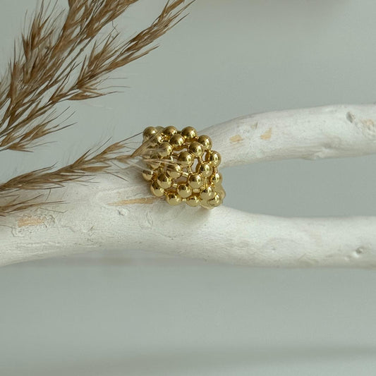 Bead Cluster Ring Gold